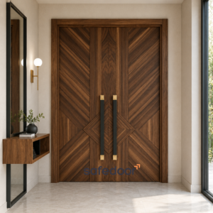 3091-Lüks Ahşap Kaplama Çelik Villa Kapısı